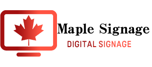 maple signage white background